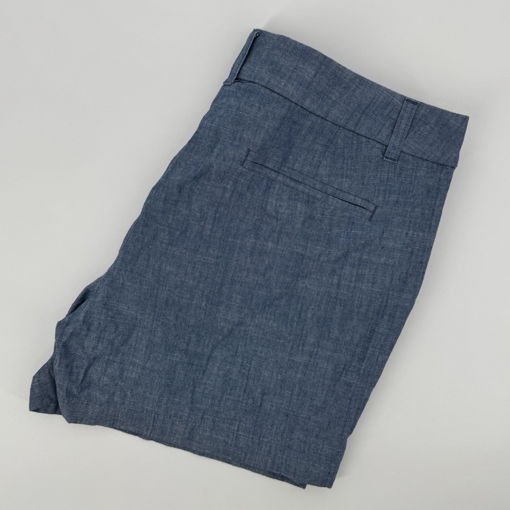 J. Crew Chambray Cotton Shorts Womens Size 10 Blue Summer Casual Cottage Coastal
